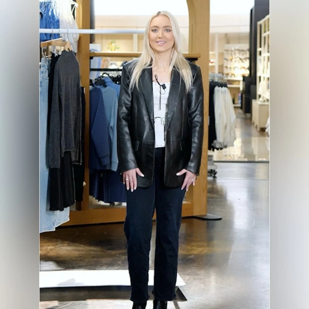 Endless Rose Vegan Leather Oversized Blazer Black Medium NWT - Picture 4 of 4